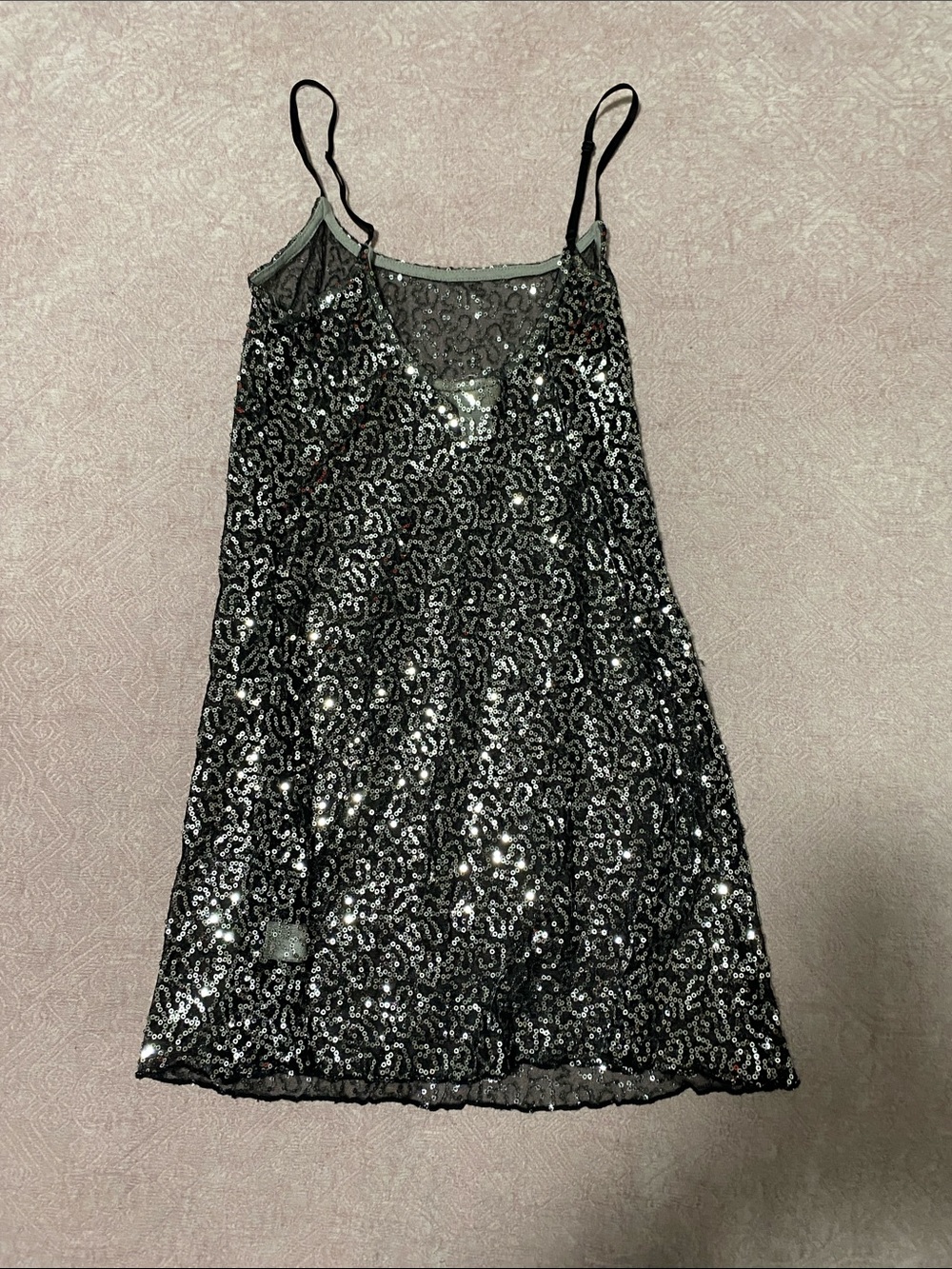 Belle Du Jour Black Sequin Slip Dress - Picture 2 of 3
